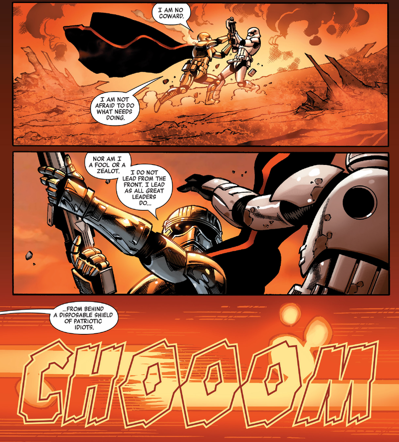 Phasma lifts her mask to another unfortunate victim.